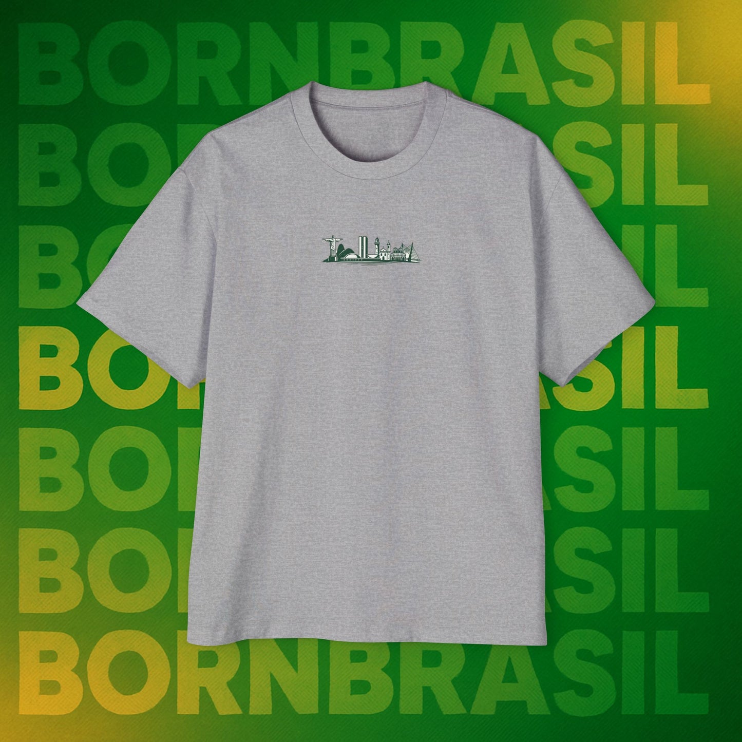 Camiseta Brasil – Skyline Nacional Hand-Drawn BornBrasil Oversized