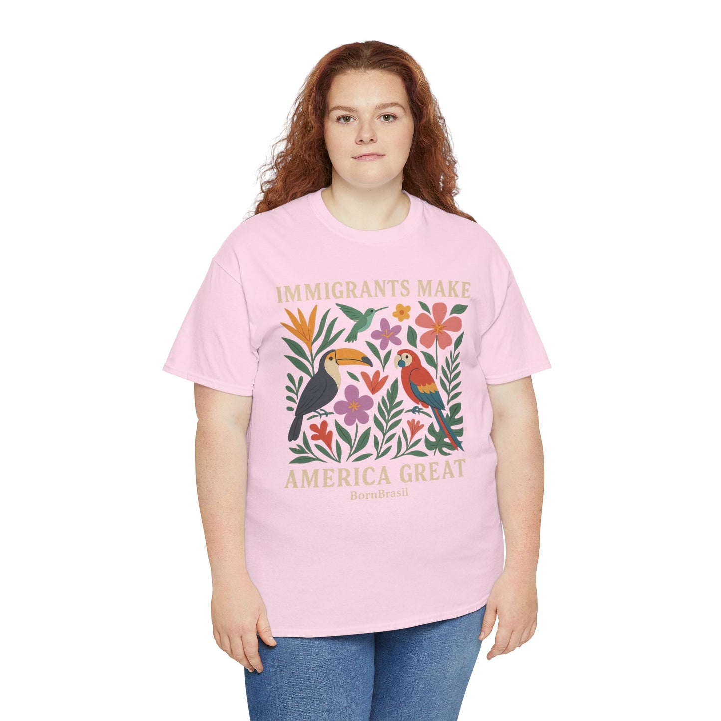 Camiseta Feminina Immigrants Make America Great – Floresta Brasileira | BornBrasil