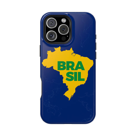 Case iPhone "BRASIL" Impact-Resistant - Camada Dupla com Borda Preta (iPhone 11 ao 17 Pro Max)