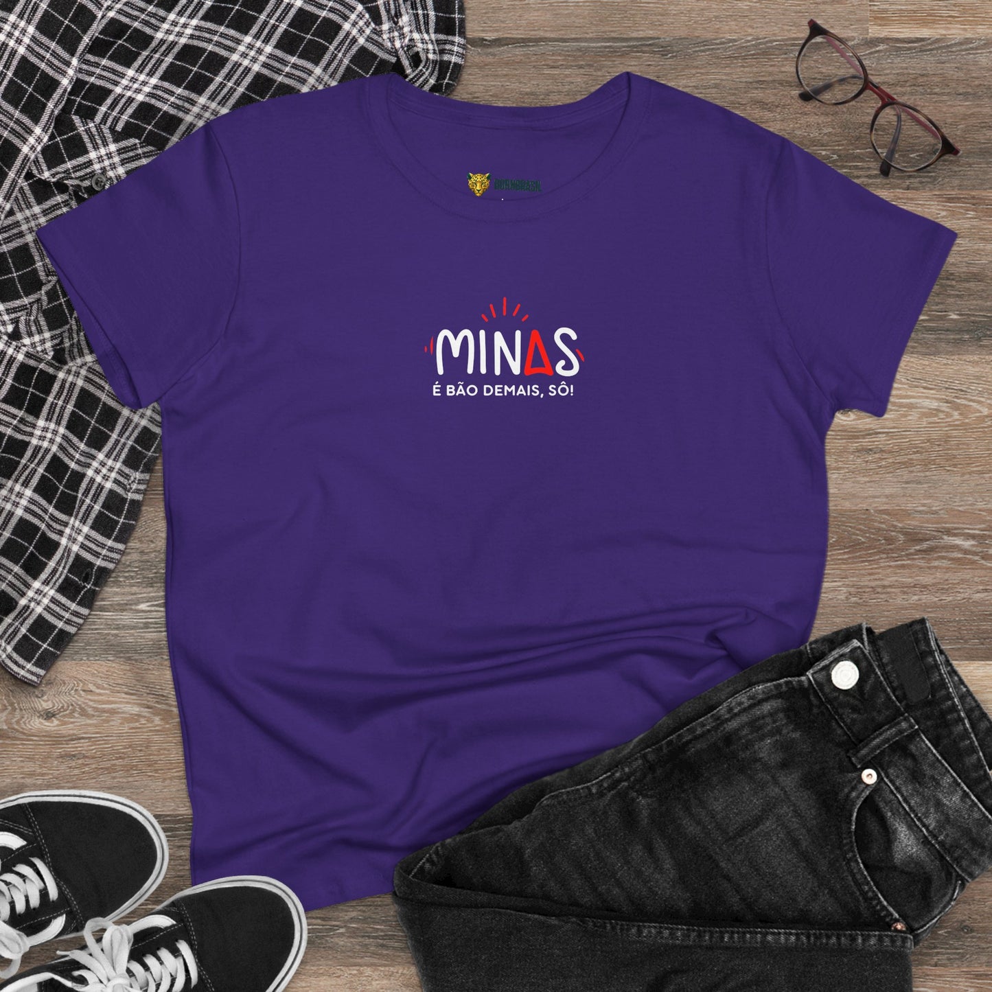 Camiseta Feminina Baby Look Minas é Bão Demais -