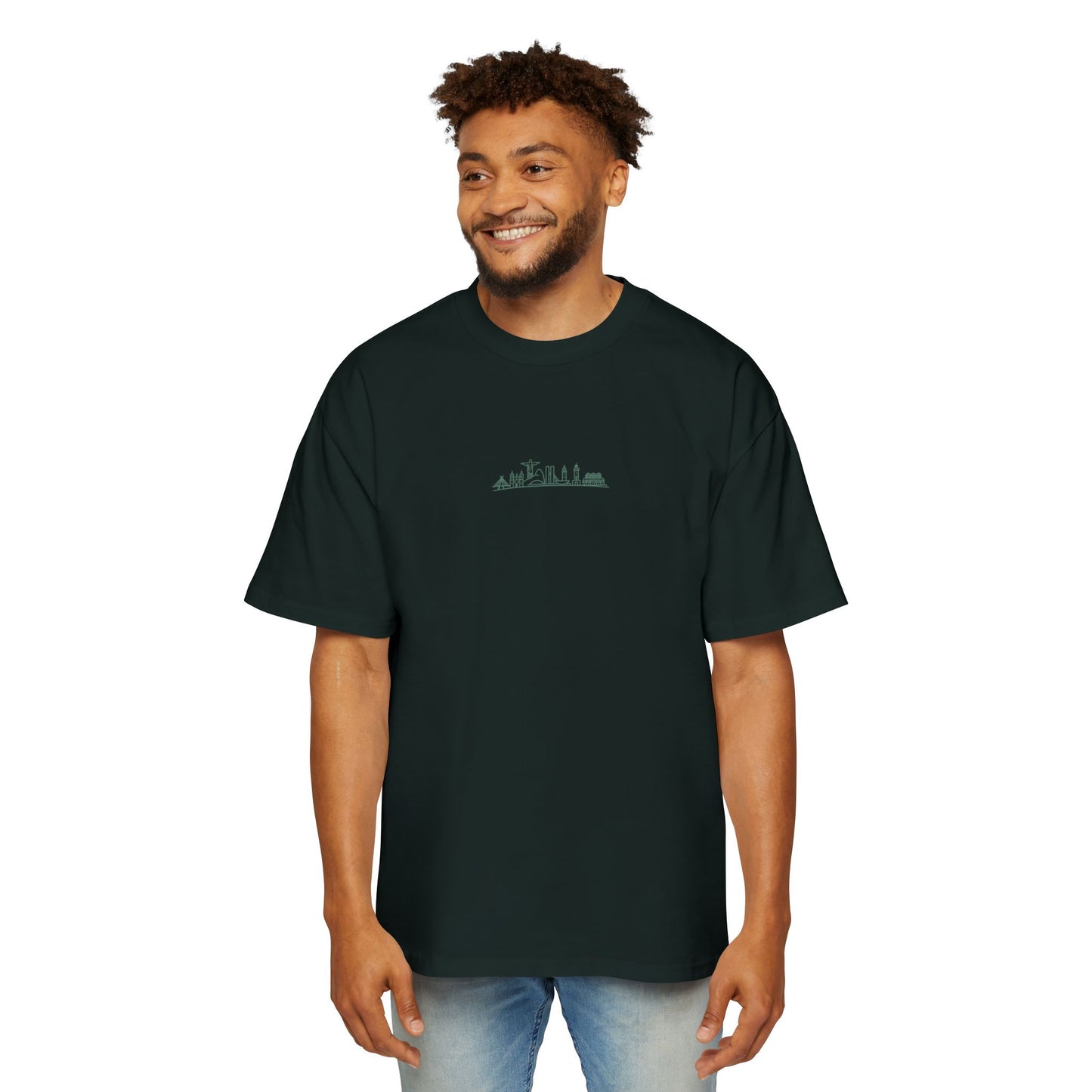 Camiseta Oversized Skyline Nacional – Arte Hand-Drawn BornBrasil