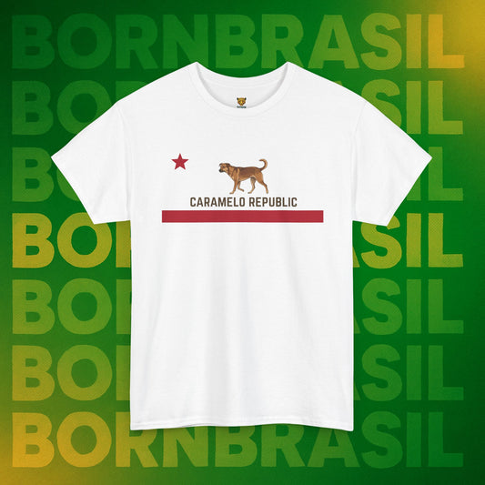 Camiseta Masculina "Caramelo Republic" - Brazil Core Streetwear - Funny Brazilian Dog Tee.