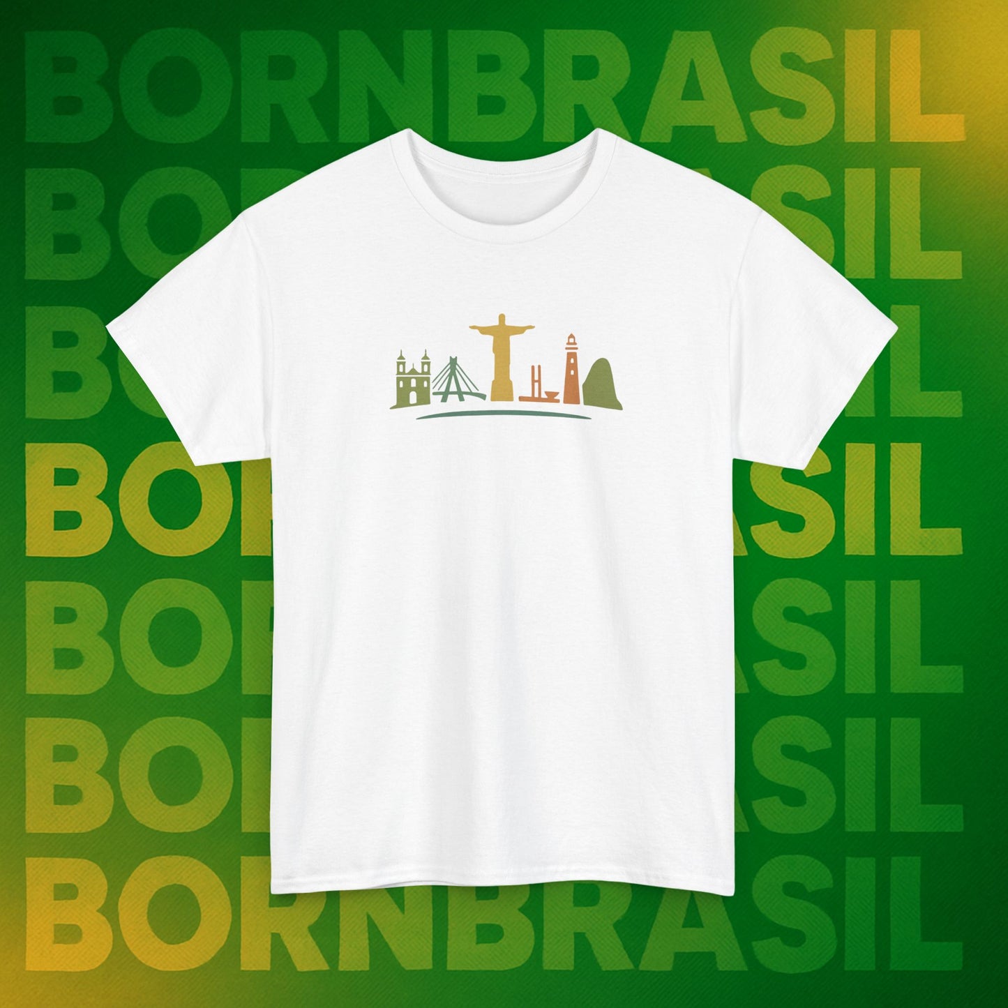 Camiseta Skyline Nacional – Arte Hand-Drawn BornBrasil