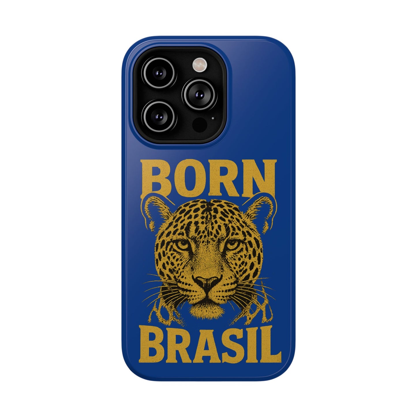 Capinha iPhone Impact-Resistant “Born Brasil Onça” – Proteção Premium do 11 ao 17 Pro Max | BornBrasil