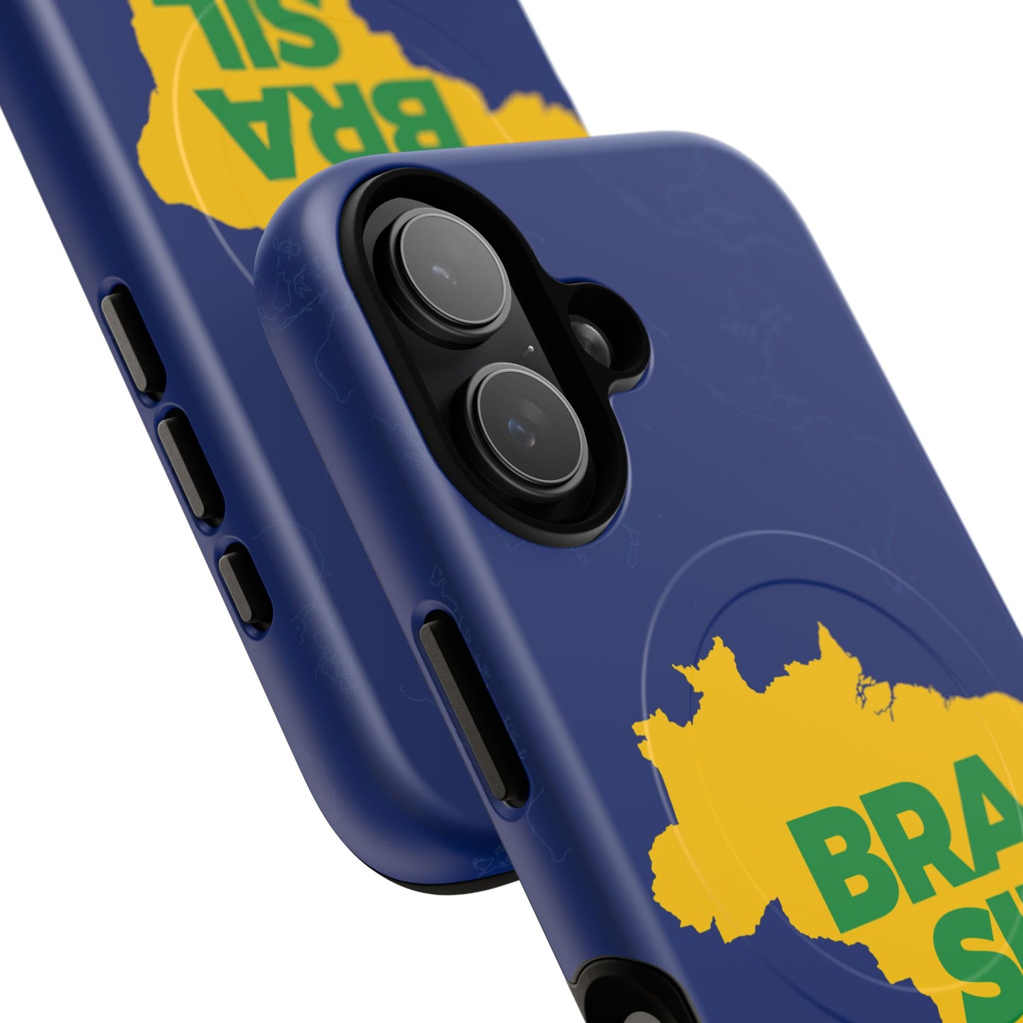 Capa MagSafe iPhone "BRASIL" Mapa Mundi - Case Magnética Premium (iPhone 13 ao 17 Pro Max)