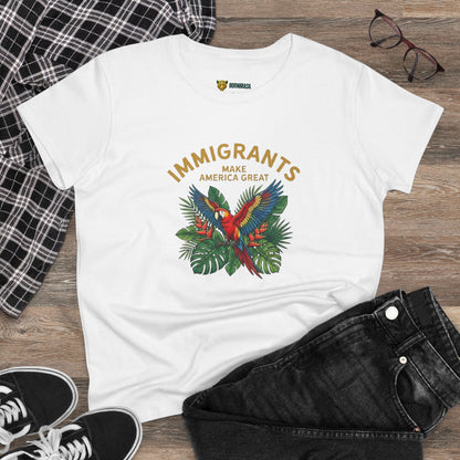 Camiseta Babylook Feminina “Immigrants Make America Great” – Orgulho Imigrante | BornBrasil
