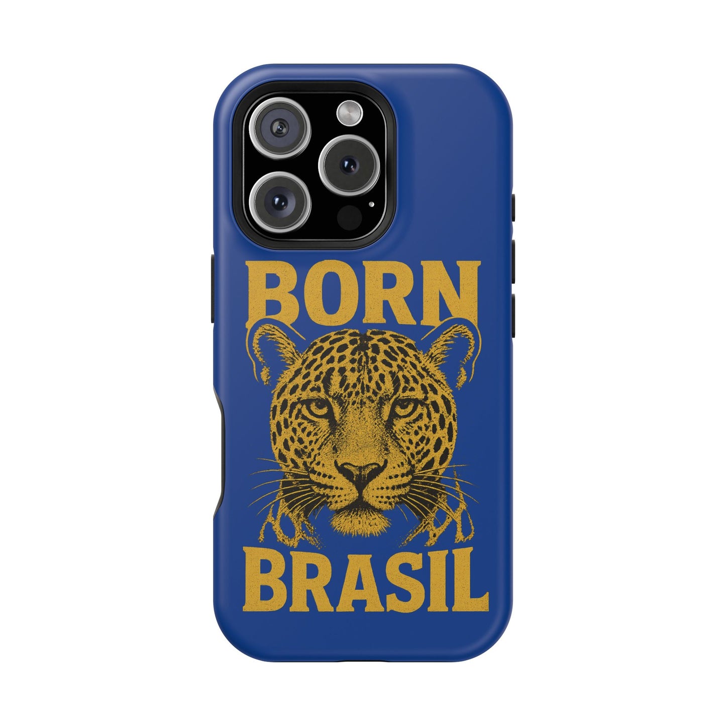 Capinha iPhone Impact-Resistant “Born Brasil Onça” – Proteção Premium do 11 ao 17 Pro Max | BornBrasil