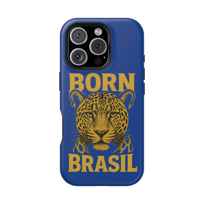 Capinha iPhone Impact-Resistant “Born Brasil Onça” – Proteção Premium do 11 ao 17 Pro Max | BornBrasil