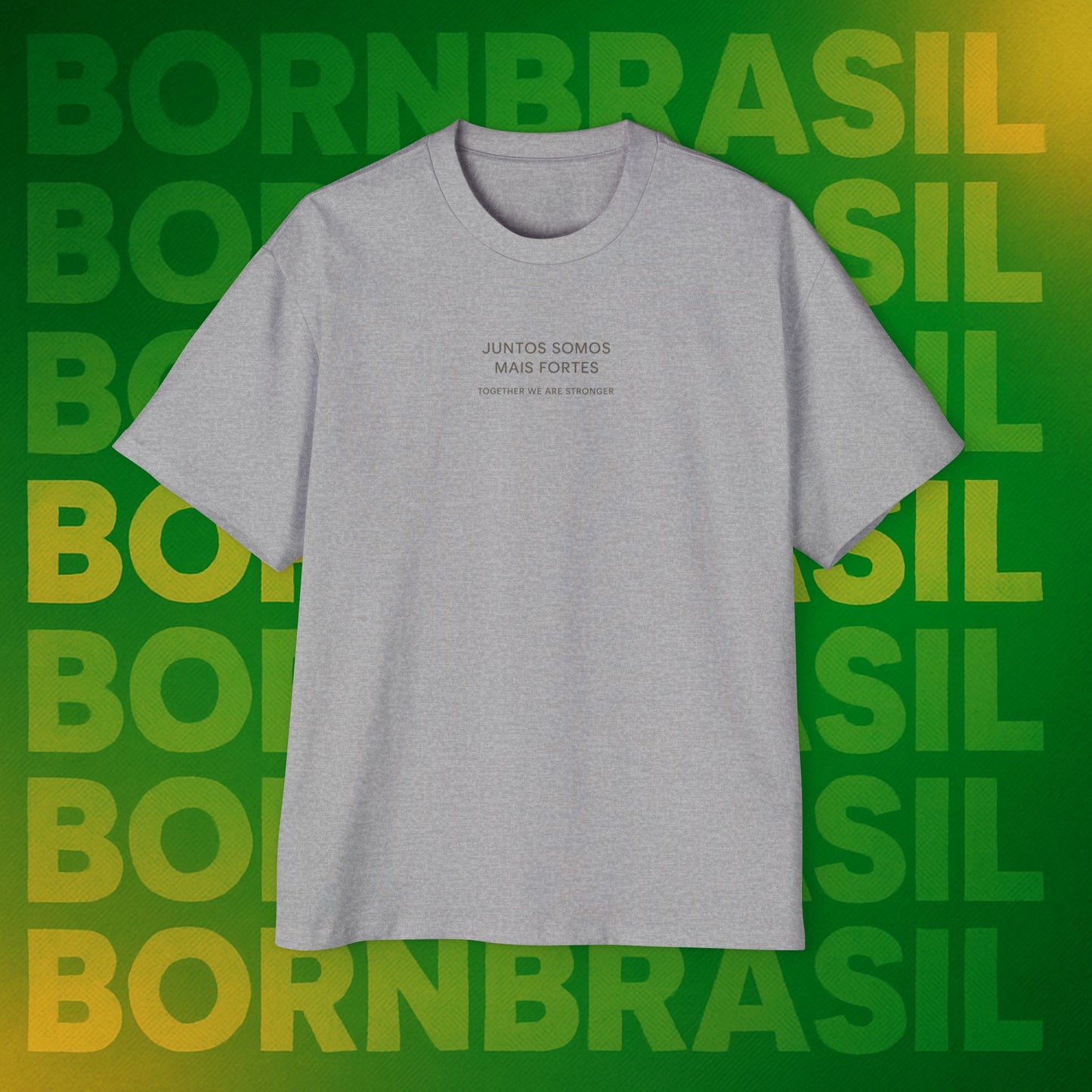 Camiseta Oversized Masculina “Fabricado no Brasil. Reconstruindo a América” – Orgulho Imigrante | BornBrasil