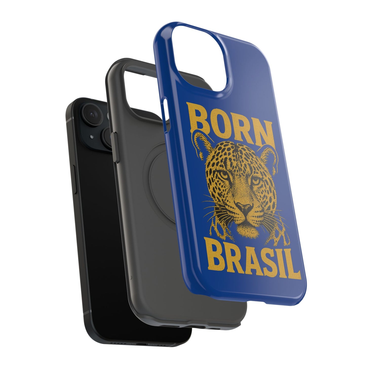 Capinha iPhone Impact-Resistant “Born Brasil Onça” – Proteção Premium do 11 ao 17 Pro Max | BornBrasil