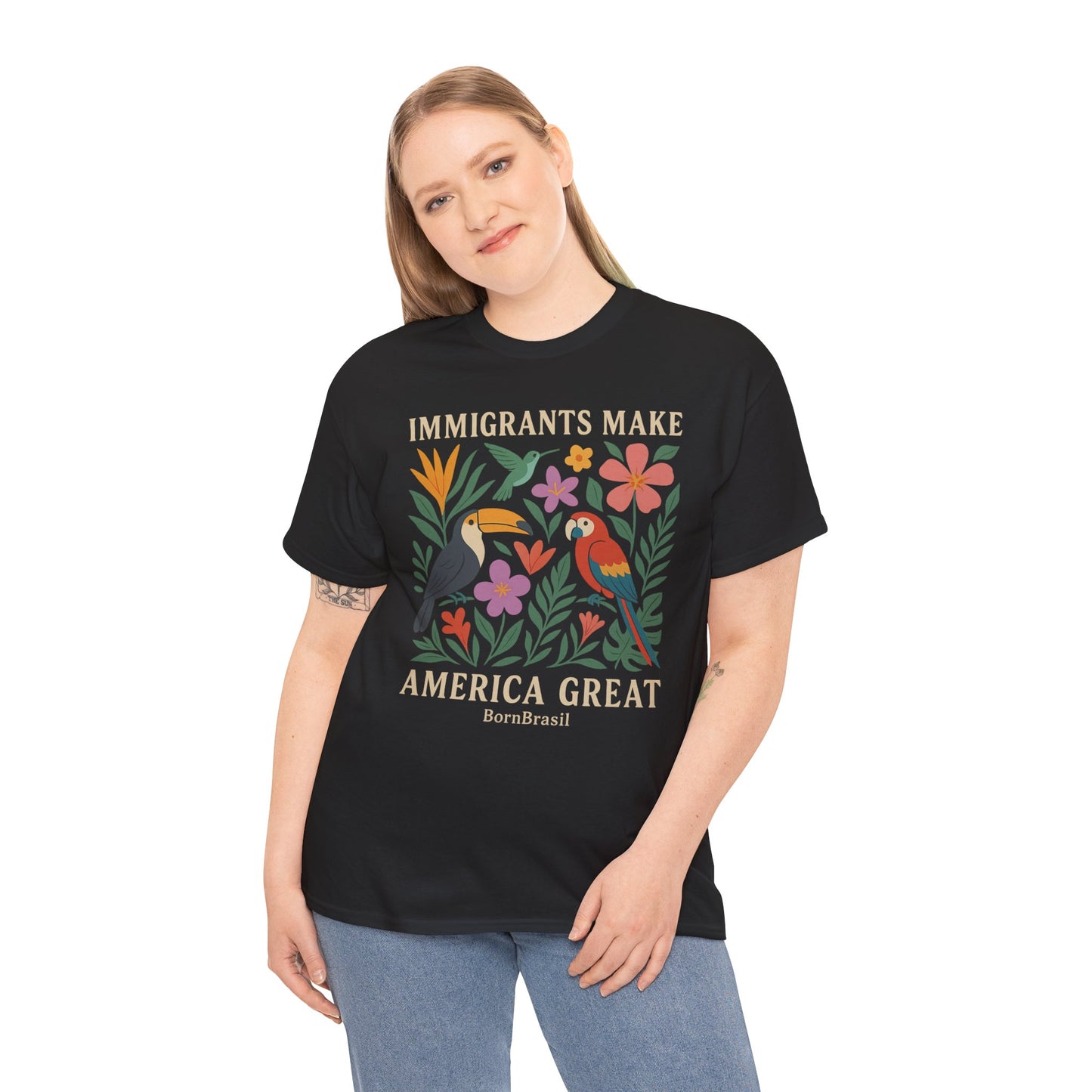 Camiseta Feminina Immigrants Make America Great – Floresta Brasileira | BornBrasil