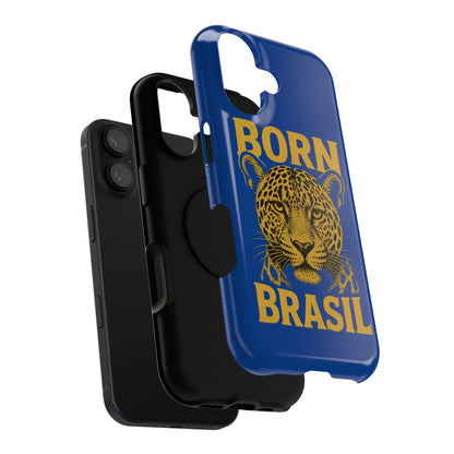Capinha iPhone Impact-Resistant “Born Brasil Onça” – Proteção Premium do 11 ao 17 Pro Max | BornBrasil
