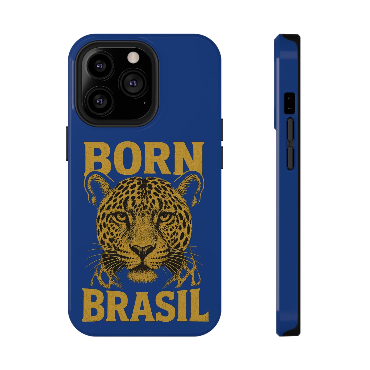Capinha iPhone Impact-Resistant “Born Brasil Onça” – Proteção Premium do 11 ao 17 Pro Max | BornBrasil
