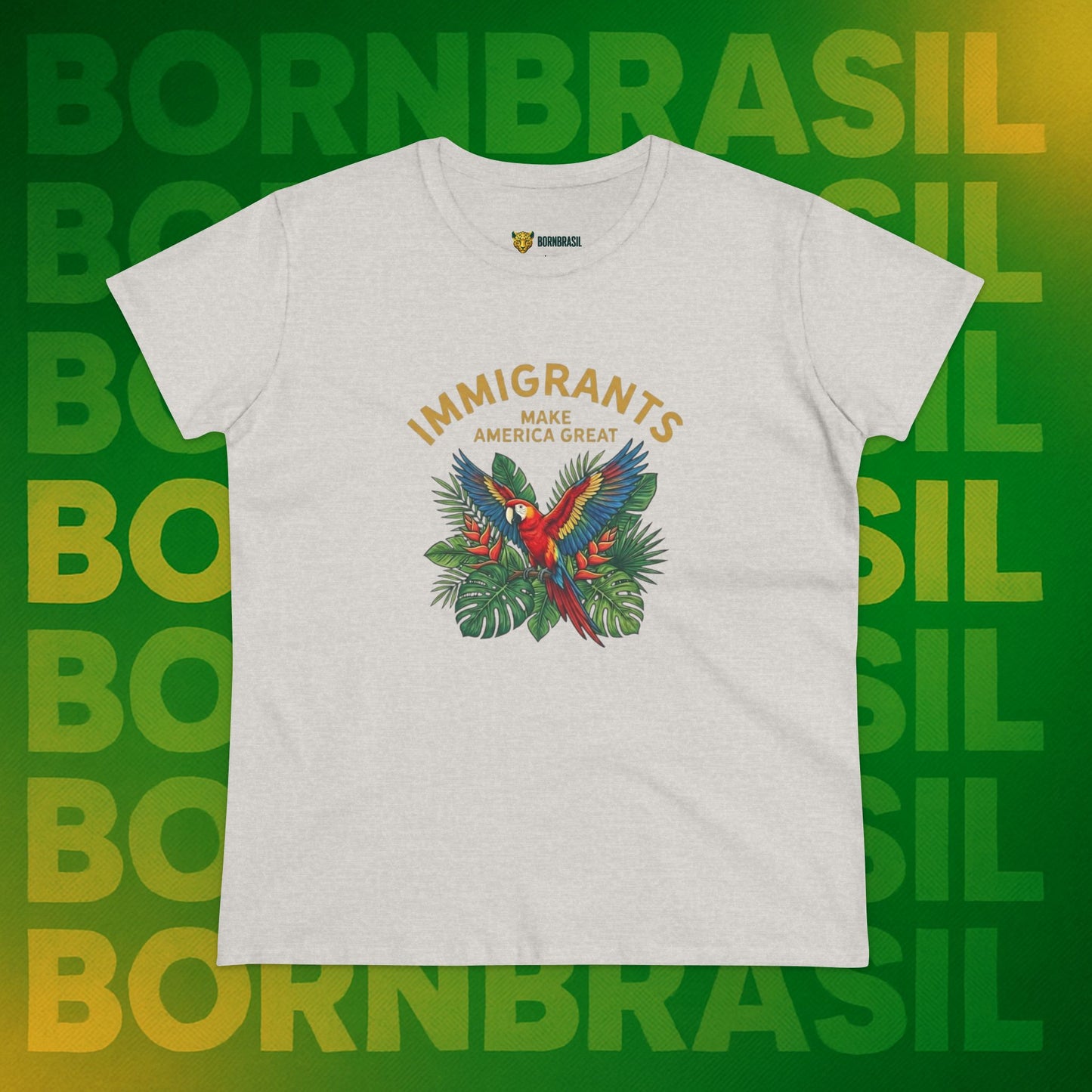 Camiseta Babylook Feminina “Immigrants Make America Great” – Orgulho Imigrante | BornBrasil