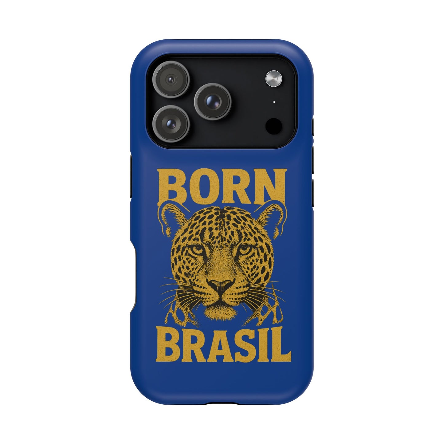 Capinha iPhone Impact-Resistant “Born Brasil Onça” – Proteção Premium do 11 ao 17 Pro Max | BornBrasil