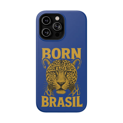 Capinha iPhone Impact-Resistant “Born Brasil Onça” – Proteção Premium do 11 ao 17 Pro Max | BornBrasil