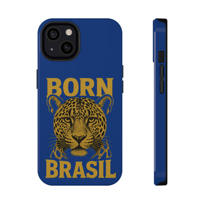 Capinha iPhone Impact-Resistant “Born Brasil Onça” – Proteção Premium do 11 ao 17 Pro Max | BornBrasil