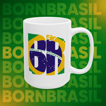 Copy of Caneca BornBrasil “BR + Immigrants Engrandecem a America” – Cerâmica 11oz e 15oz | Frente e Verso