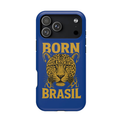 Capinha iPhone Impact-Resistant “Born Brasil Onça” – Proteção Premium do 11 ao 17 Pro Max | BornBrasil