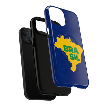 Capa MagSafe iPhone "BRASIL" Mapa Mundi - Case Magnética Premium (iPhone 13 ao 17 Pro Max)