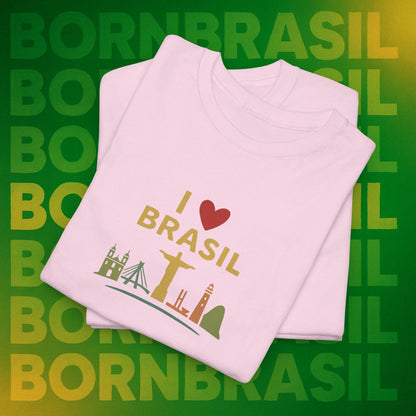 Camiseta I Love Brasil –  BornBrasil Feminina