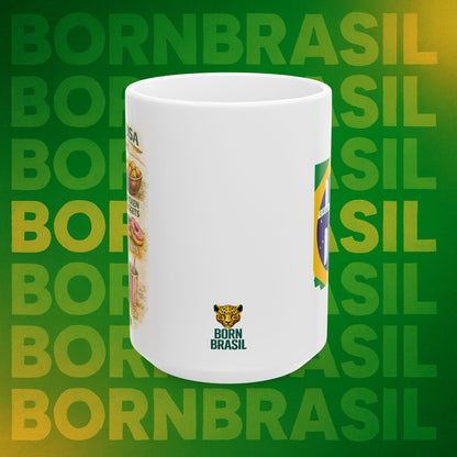 Caneca Brasil vs USA Not The Same + BR Bandeira | Cerâmica 11oz e 15oz | BornBrasil