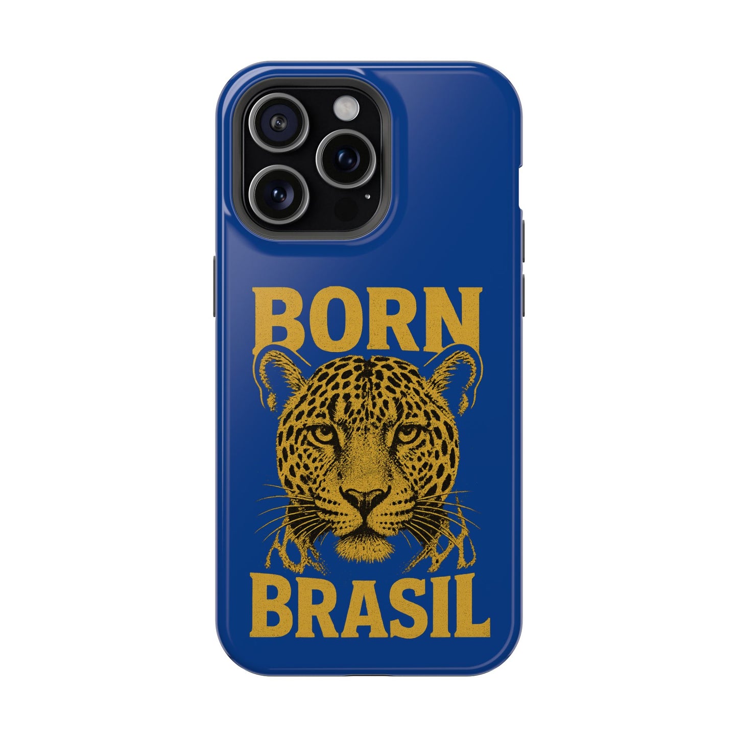 Capinha iPhone Impact-Resistant “Born Brasil Onça” – Proteção Premium do 11 ao 17 Pro Max | BornBrasil