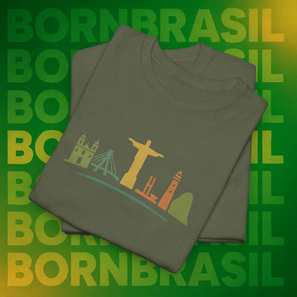 Camiseta Skyline Nacional – Arte Hand-Drawn BornBrasil