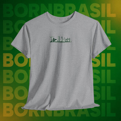 Camiseta Brasil – Skyline Nacional Hand-Drawn BornBrasil