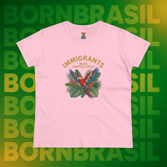 Camiseta Babylook Feminina “Immigrants Make America Great” – Orgulho Imigrante | BornBrasil