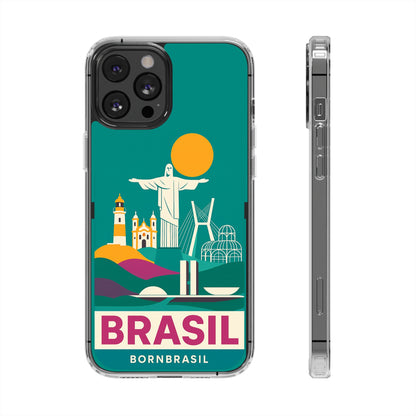 Capa MagSafe Transparente "Cartão Postal" – Monumentos do Brasil (iPhone 12 ao 16 Pro Max)