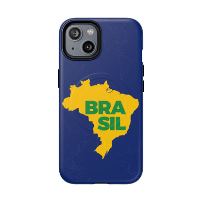 Capa MagSafe iPhone "BRASIL" Mapa Mundi - Case Magnética Premium (iPhone 13 ao 17 Pro Max)