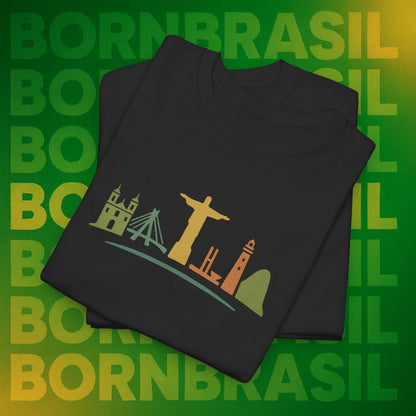 Camiseta Skyline Nacional – Arte Hand-Drawn BornBrasil