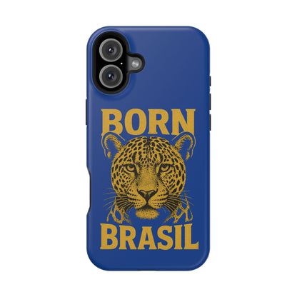 Capinha iPhone Impact-Resistant “Born Brasil Onça” – Proteção Premium do 11 ao 17 Pro Max | BornBrasil