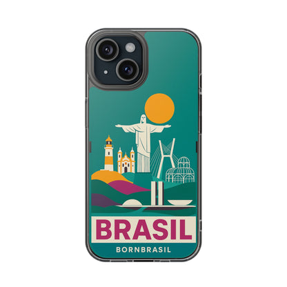 Capa MagSafe Transparente "Cartão Postal" – Monumentos do Brasil (iPhone 12 ao 16 Pro Max)