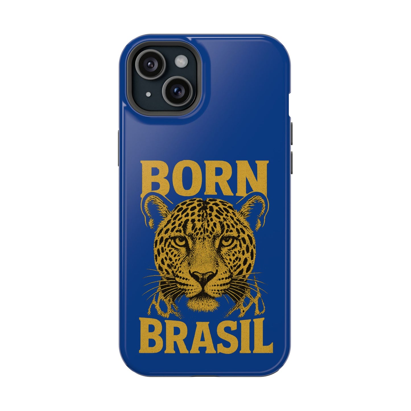 Capinha iPhone Impact-Resistant “Born Brasil Onça” – Proteção Premium do 11 ao 17 Pro Max | BornBrasil