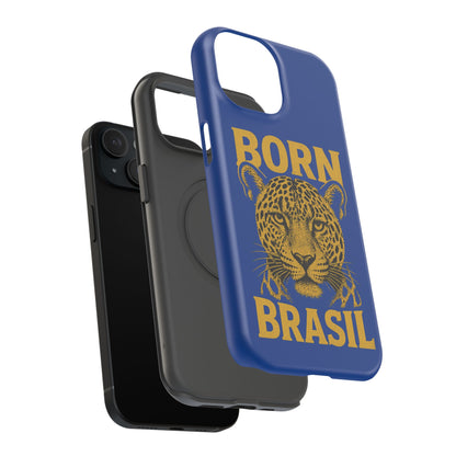 Capinha iPhone Impact-Resistant “Born Brasil Onça” – Proteção Premium do 11 ao 17 Pro Max | BornBrasil