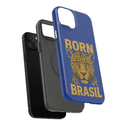 Capinha iPhone Impact-Resistant “Born Brasil Onça” – Proteção Premium do 11 ao 17 Pro Max | BornBrasil