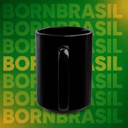 Caneca Preta “Saudade Has No Translation” – Cerâmica Premium 11oz e 15oz | BornBrasil