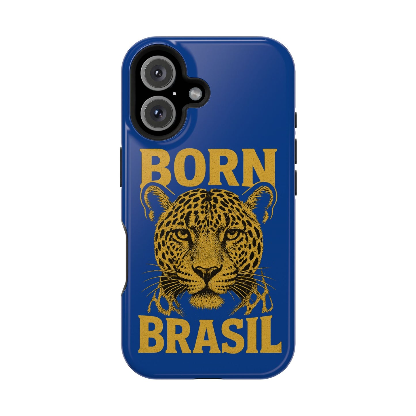 Capinha iPhone Impact-Resistant “Born Brasil Onça” – Proteção Premium do 11 ao 17 Pro Max | BornBrasil