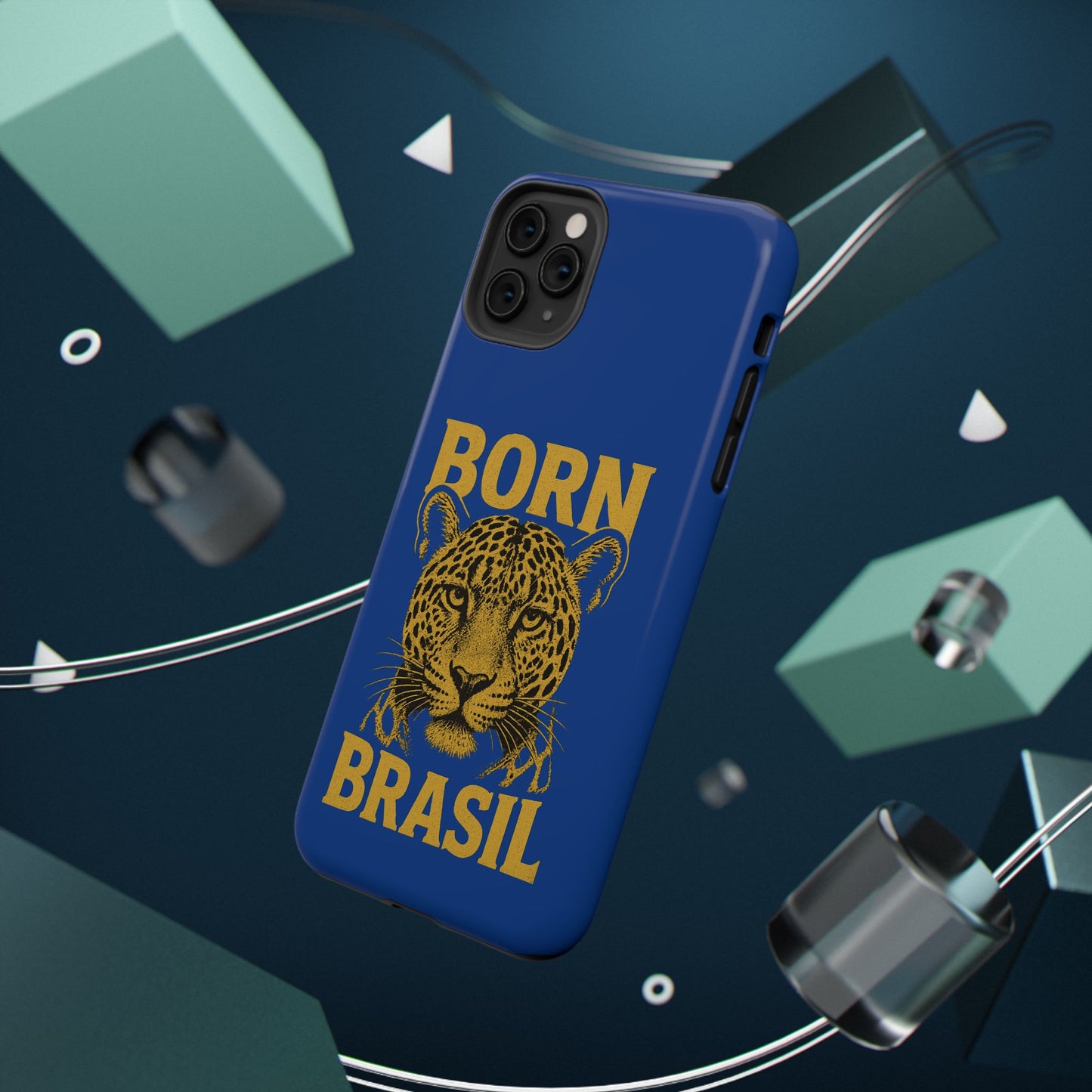 Capinha iPhone Impact-Resistant “Born Brasil Onça” – Proteção Premium do 11 ao 17 Pro Max | BornBrasil