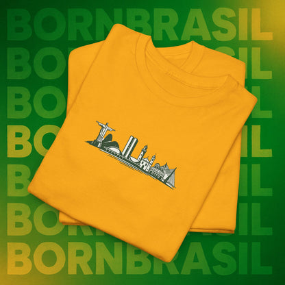 Camiseta Brasil – Skyline Nacional Hand-Drawn BornBrasil