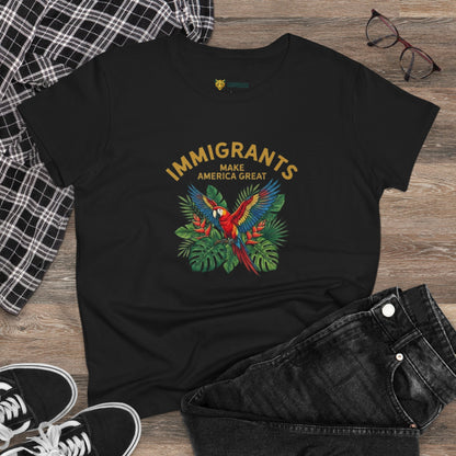 Camiseta Babylook Feminina “Immigrants Make America Great” – Orgulho Imigrante | BornBrasil