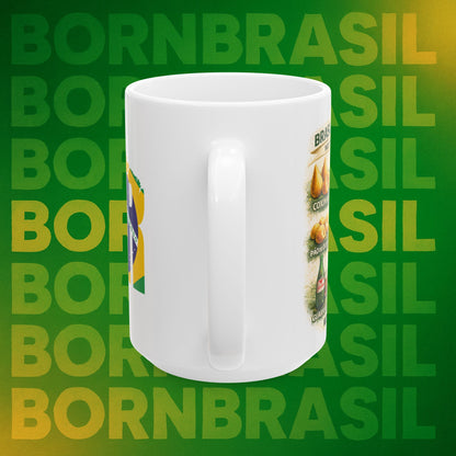 Caneca Brasil vs USA Not The Same + BR Bandeira | Cerâmica 11oz e 15oz | BornBrasil