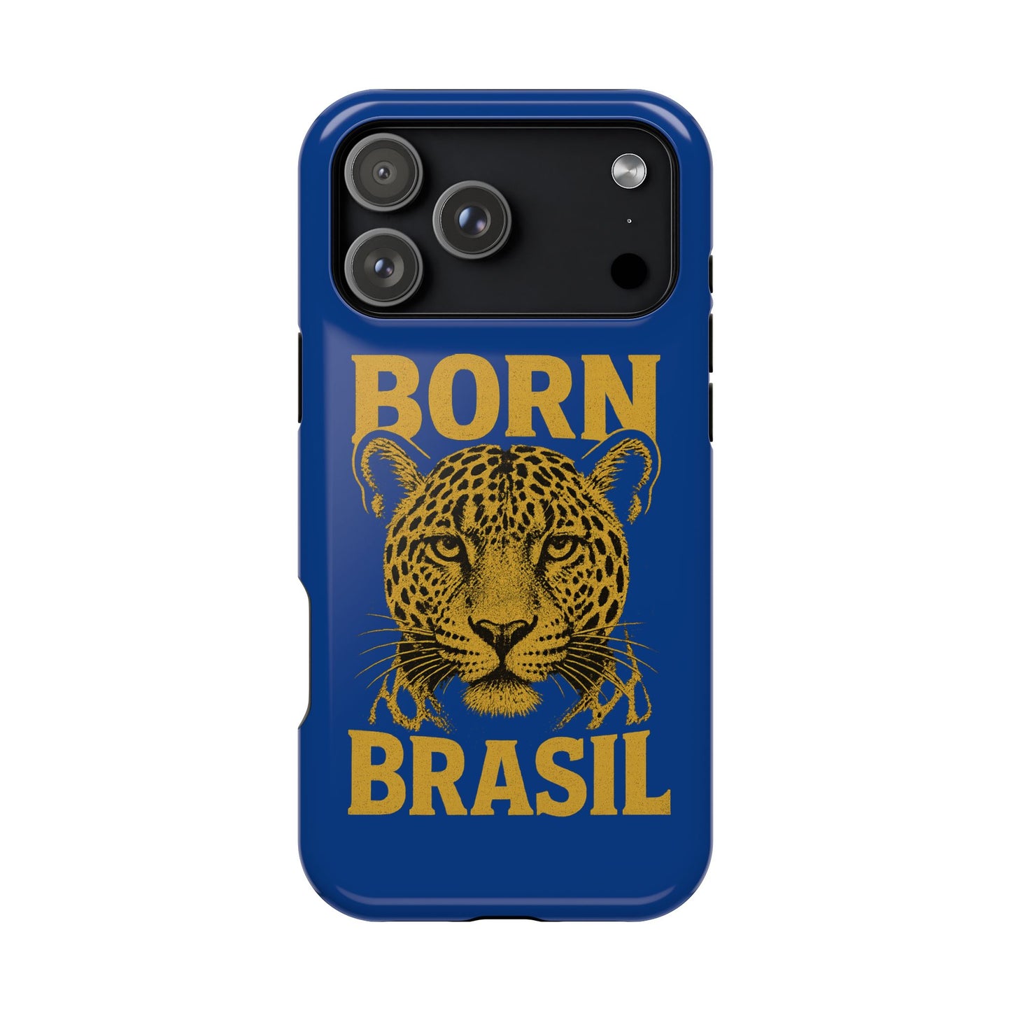 Capinha iPhone Impact-Resistant “Born Brasil Onça” – Proteção Premium do 11 ao 17 Pro Max | BornBrasil