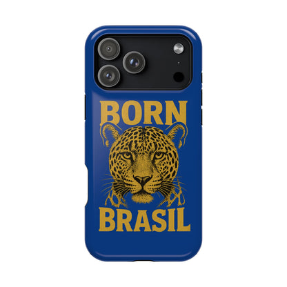 Capinha iPhone Impact-Resistant “Born Brasil Onça” – Proteção Premium do 11 ao 17 Pro Max | BornBrasil