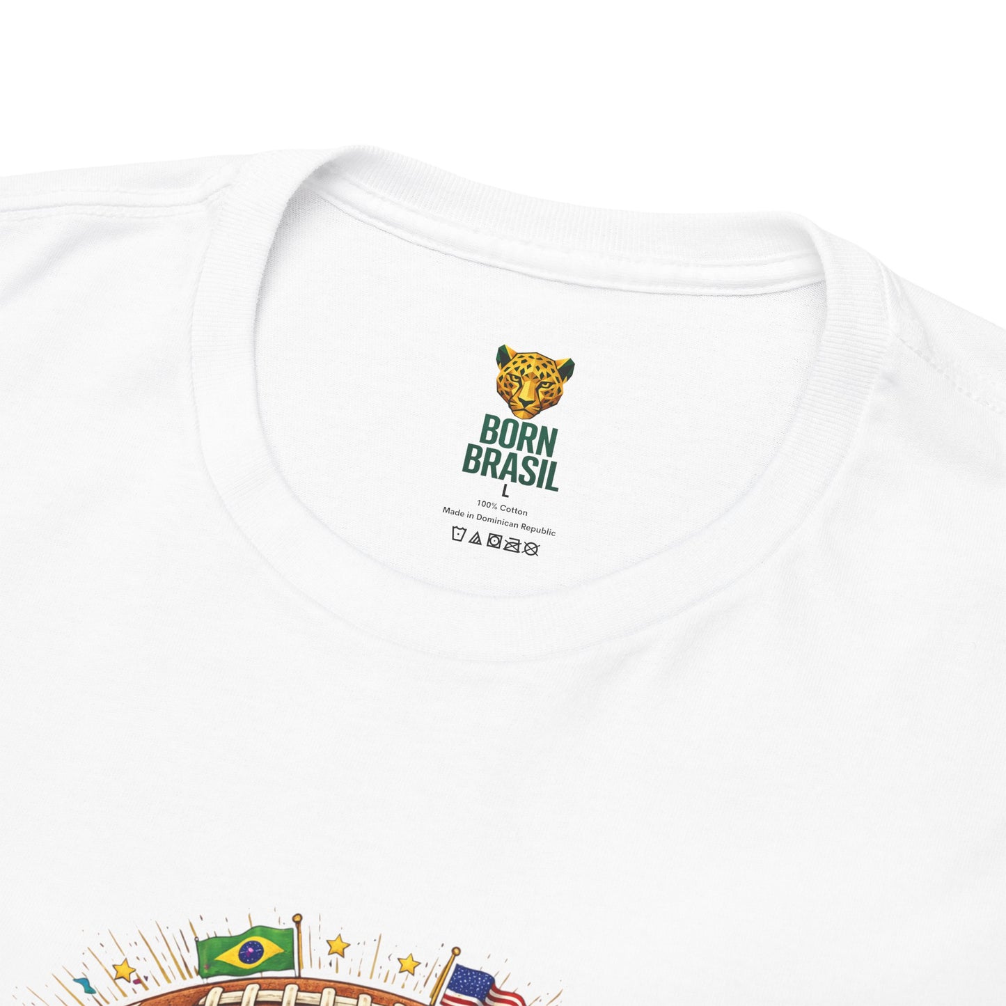 Camiseta Masculina “Together, We Are America” – Orgulho Brasileiro nos EUA | BornBrasil