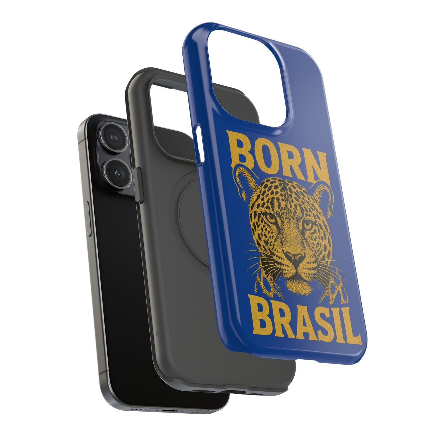 Capinha iPhone Impact-Resistant “Born Brasil Onça” – Proteção Premium do 11 ao 17 Pro Max | BornBrasil