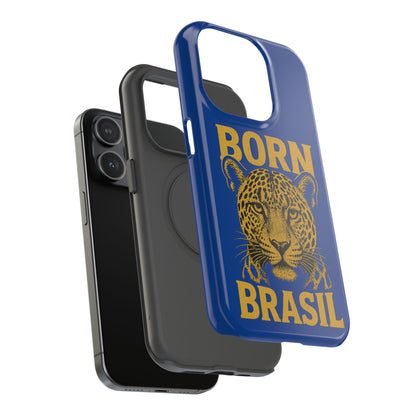 Capinha iPhone Impact-Resistant “Born Brasil Onça” – Proteção Premium do 11 ao 17 Pro Max | BornBrasil