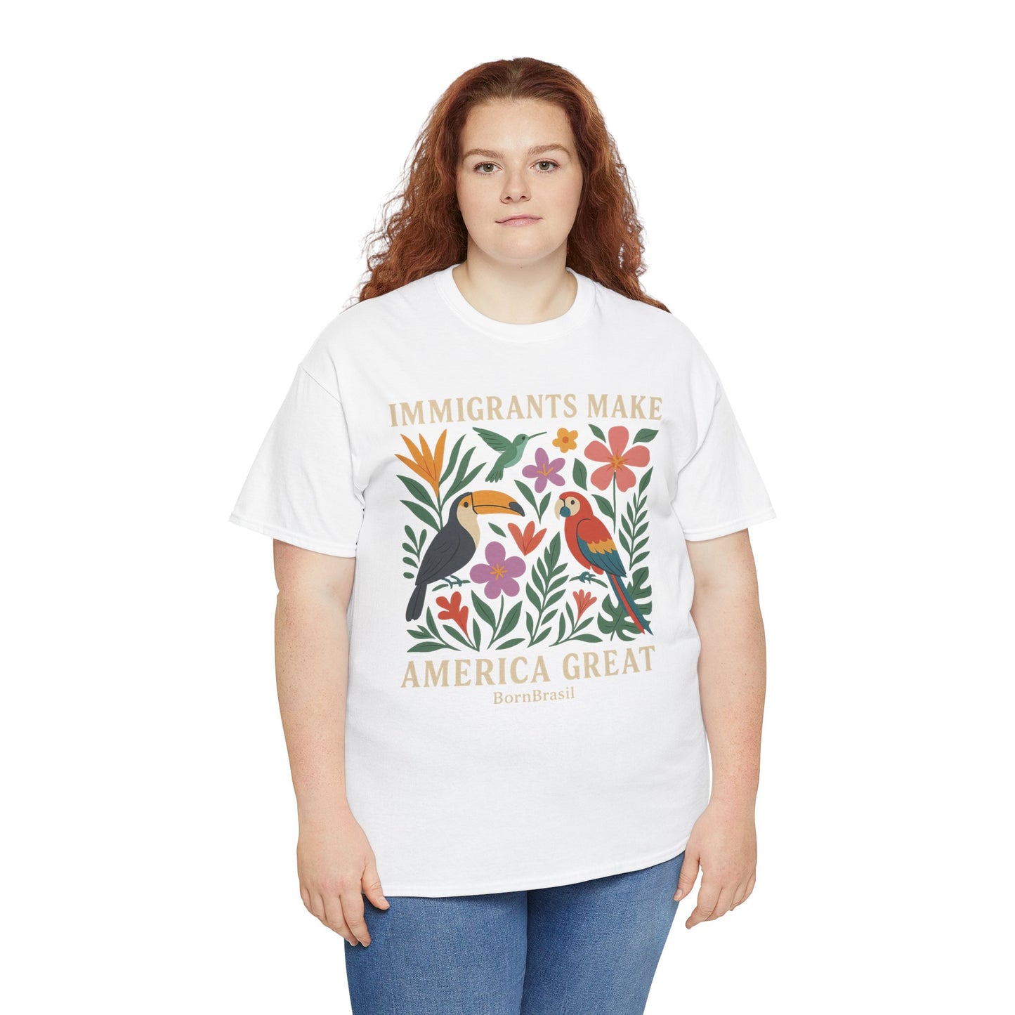 Camiseta Feminina Immigrants Make America Great – Floresta Brasileira | BornBrasil